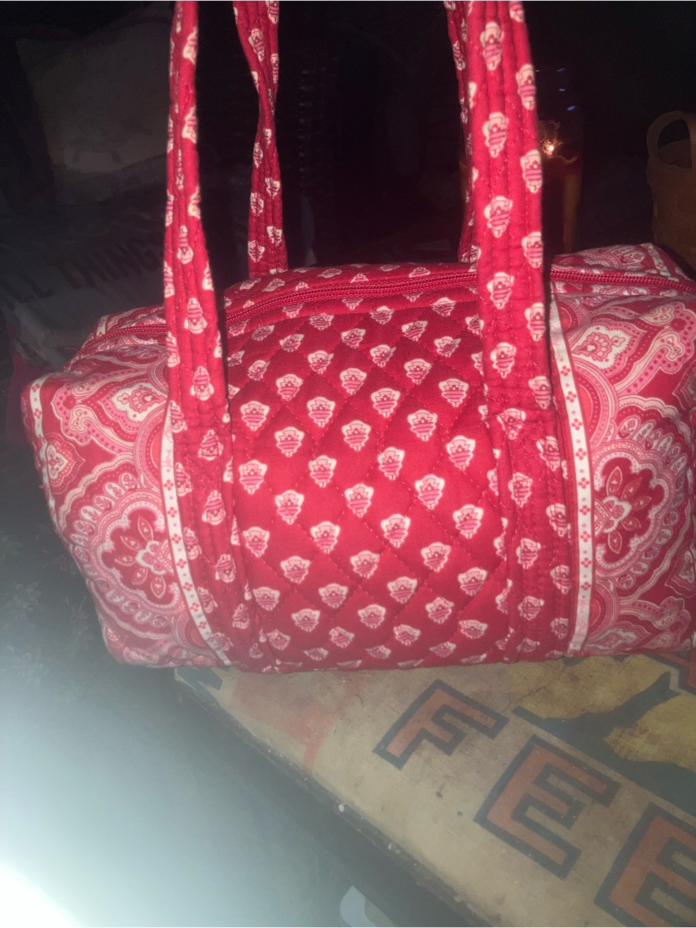 Vera Bradley barrel bag in Nantucket red new without tags
